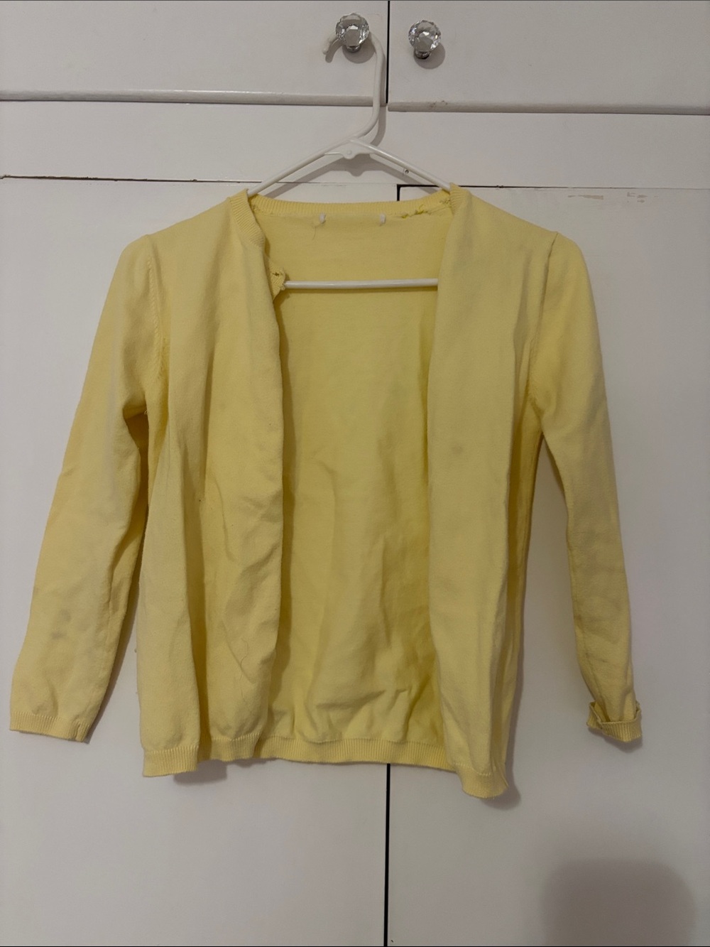 Light Yellow Open Front Cardigan